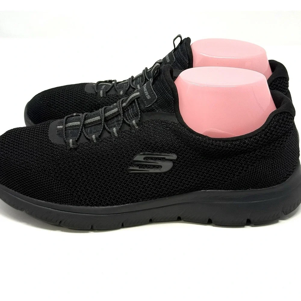 Skechers Sneakers Womens 9.5 Wide Black Shoes Summits Cool Classics 149206W
